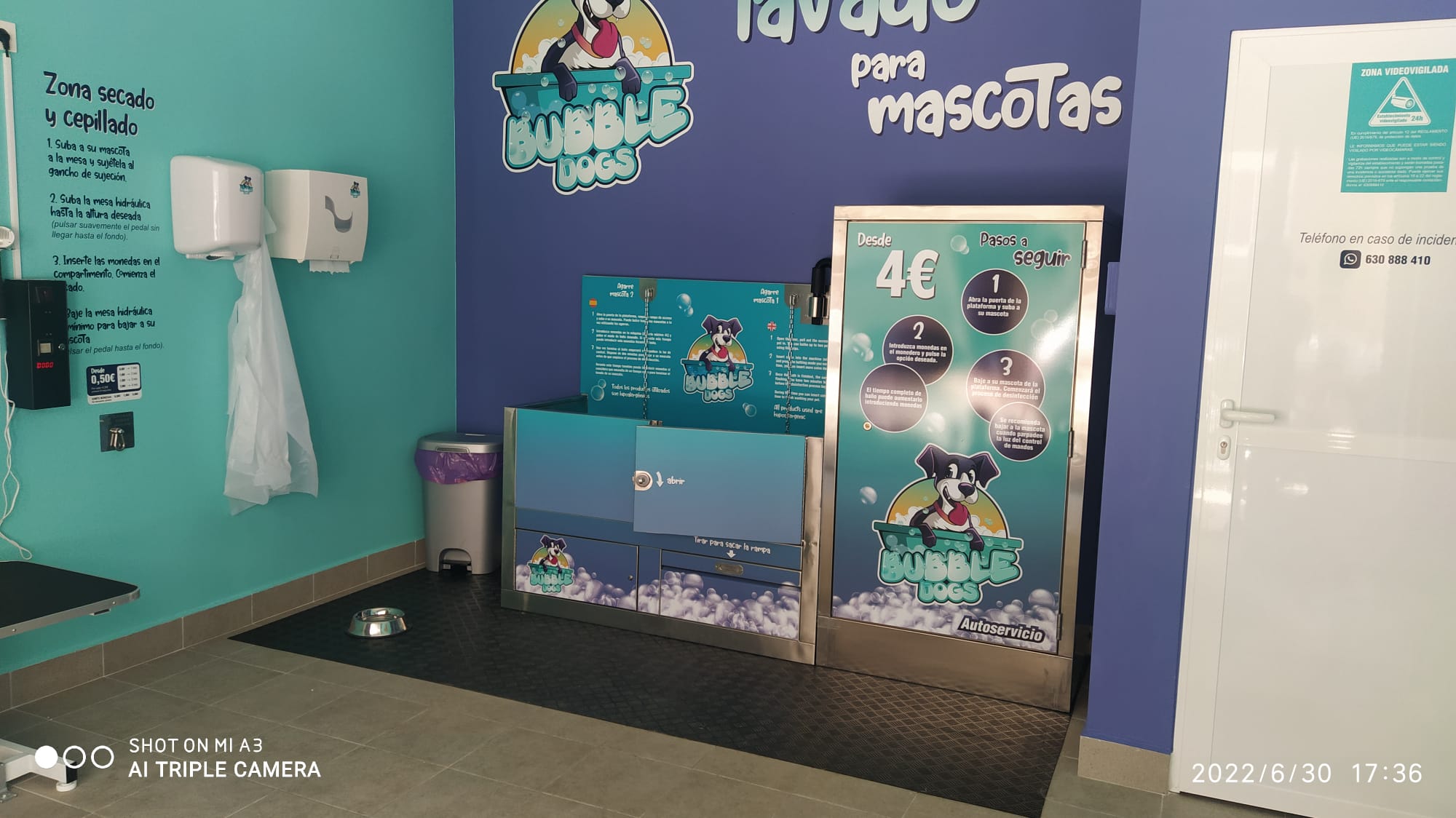 Zona de lavado Bubble Dogs