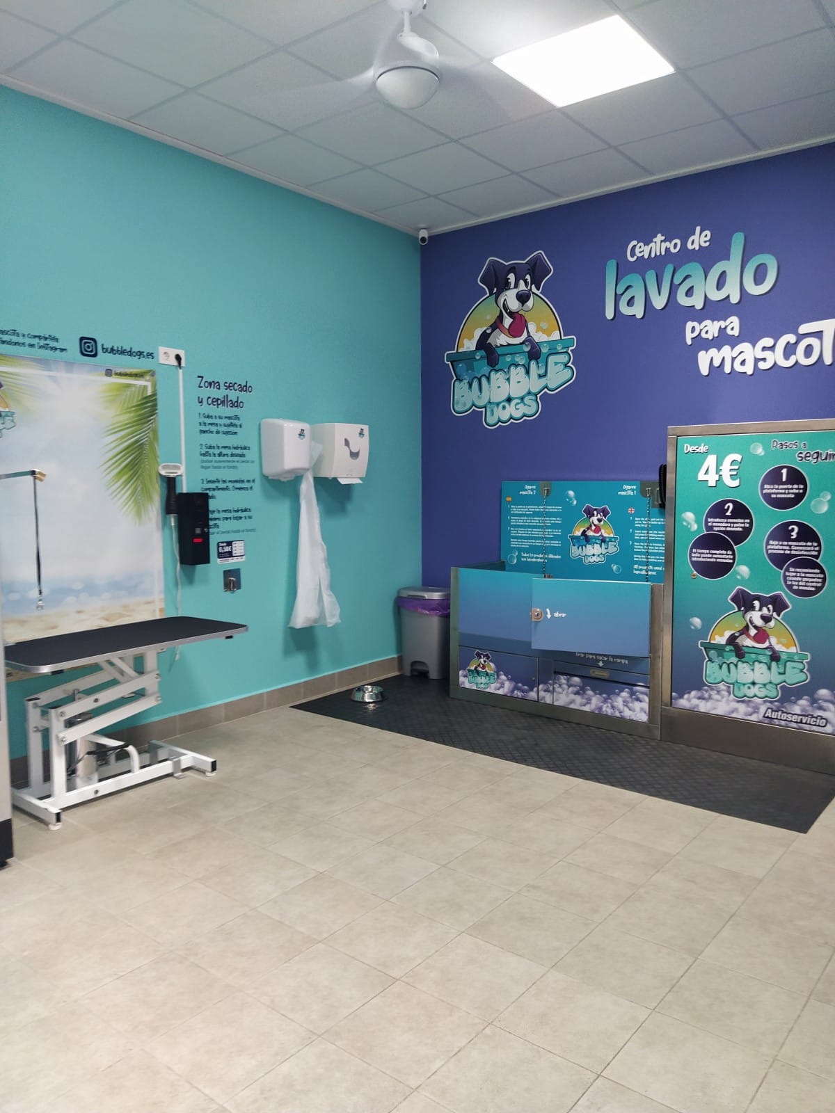 Zona de secado Bubble Dogs